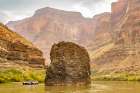 USA-Arizona-Grand Canyon NP Rafting on Colorado River next to Vulcans Anvil formation Art Print